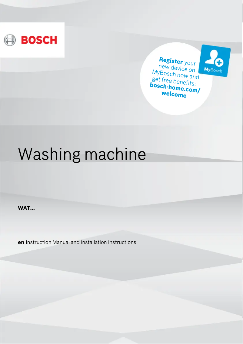 Page n°1 - Manuel utilisateur Bosch Serie | 6 WAT283L8SN