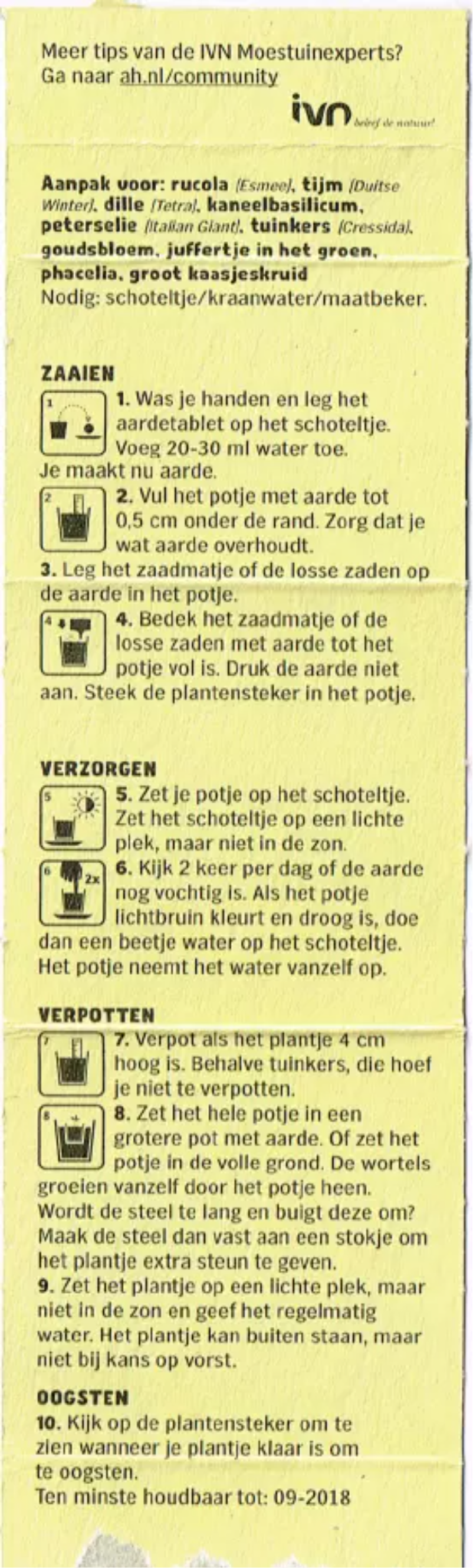 Page n°1 - Manuel utilisateur Albert Heijn Moestuintje Kaneelbasilicum