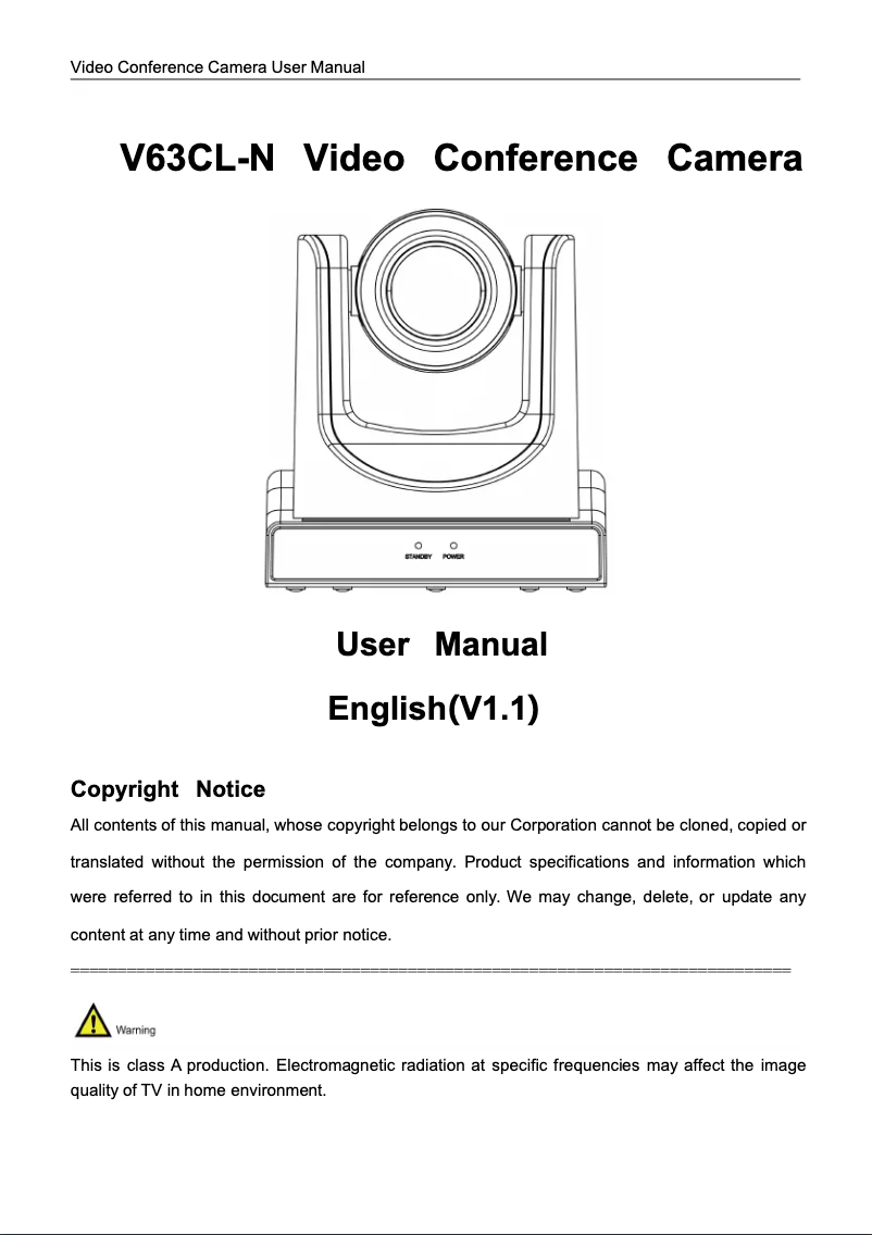 Page 1 de la notice Manuel utilisateur Edis V63CLN