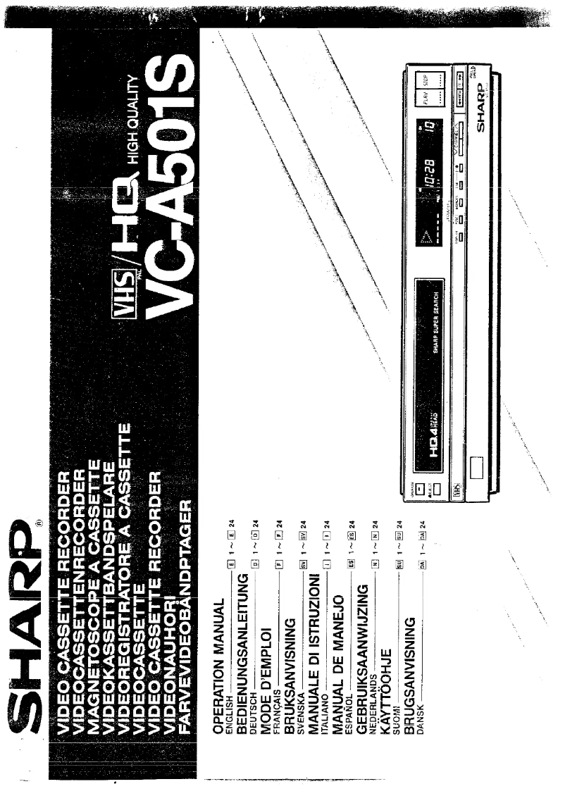 Image de la première page du manuel de l'appareil VC-A501S