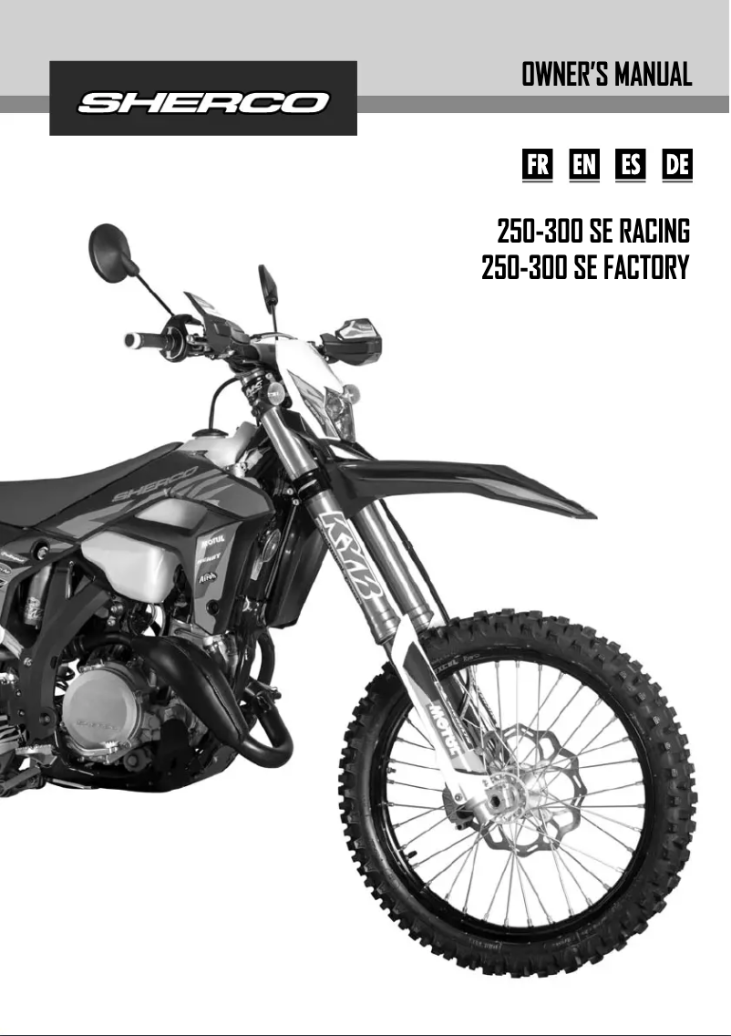Page 1 de la notice Manuel utilisateur Sherco 300 SE (2023)
