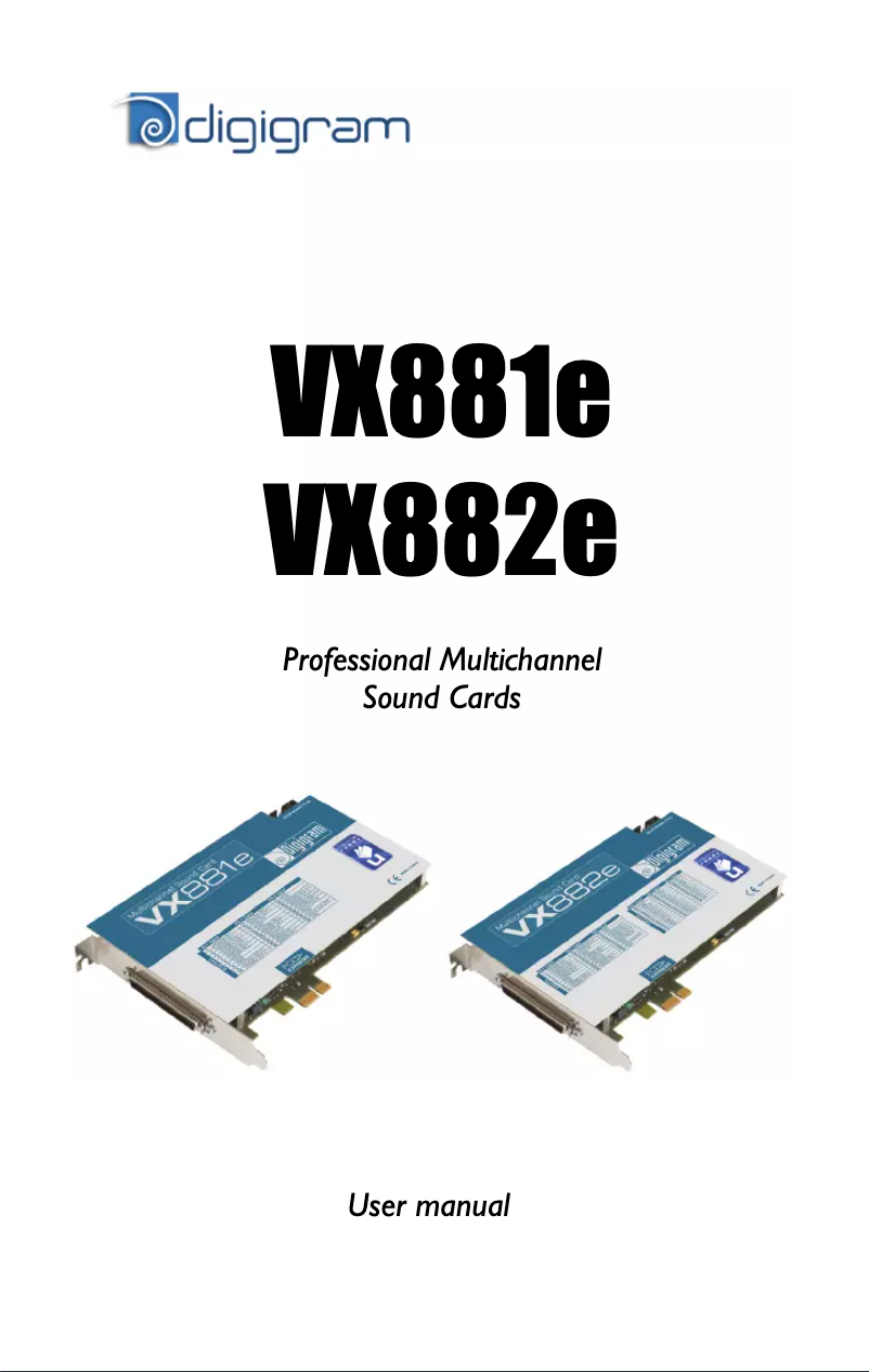 Page n°1 - Manuel utilisateur Digigram VX881e