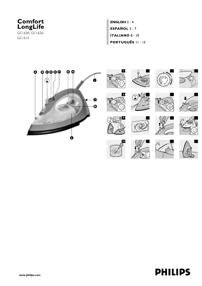 Página 1 del manual Manual de usuario Philips Comfort LongLife GC1615