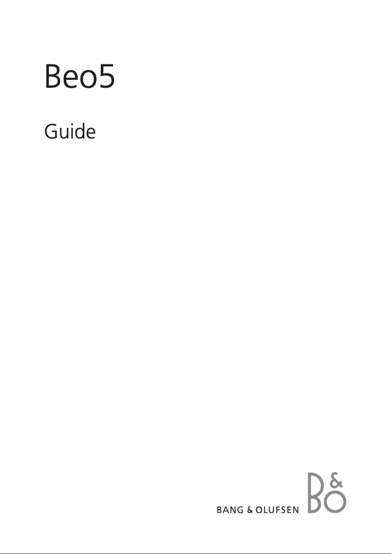 Page 1 de la notice Manuel utilisateur Bang & Olufsen Beo5