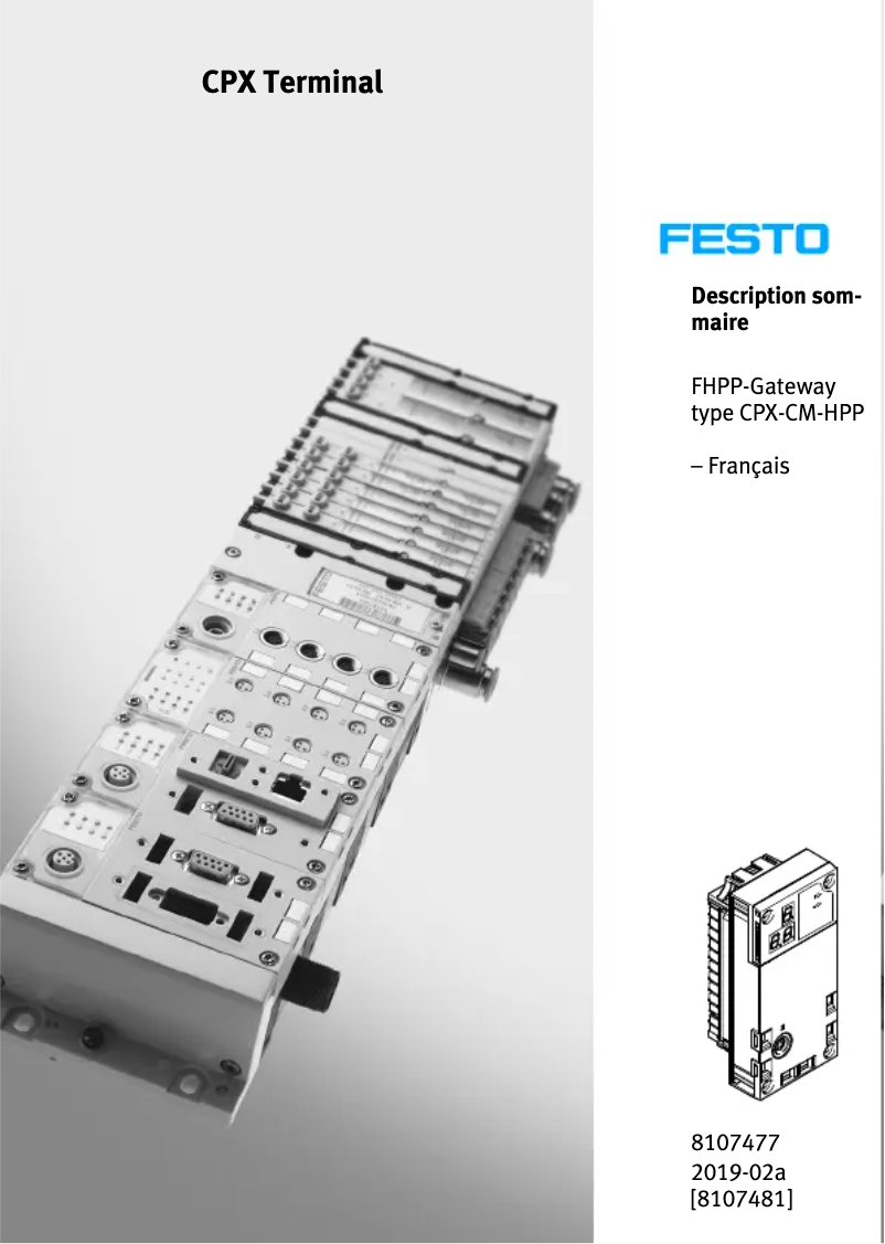 Page n°1 - Guide de démarrage rapide Festo CPX-CM-HPP
