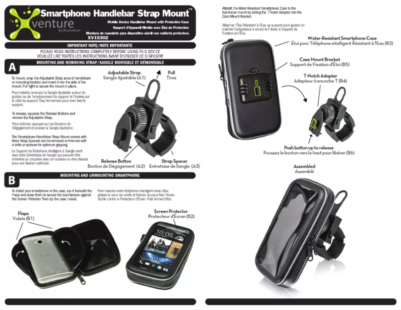 Page 1 de la notice Manuel utilisateur Bracketron XV1-530-2