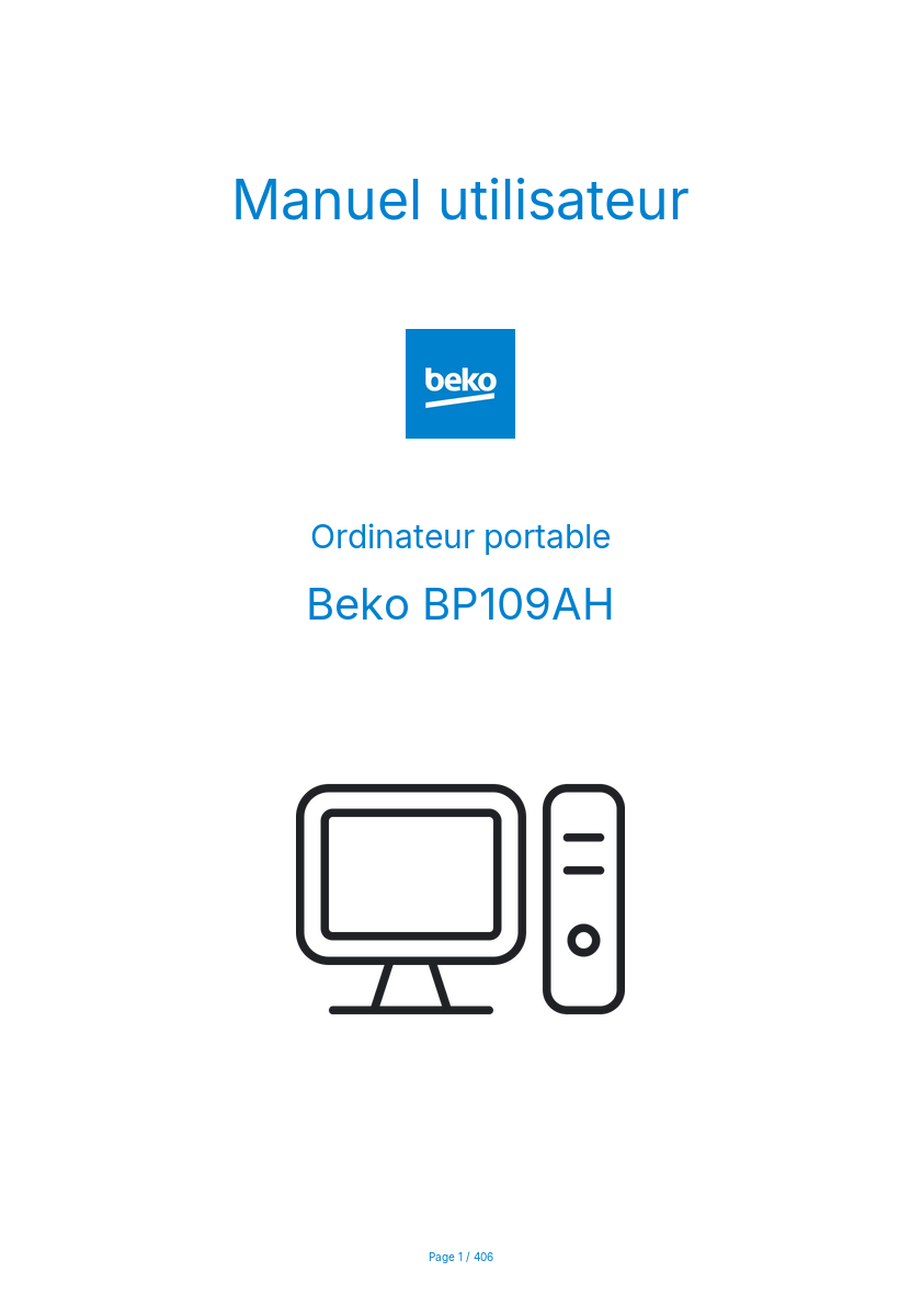 Page n°1 - Manuel utilisateur Beko BP109AH