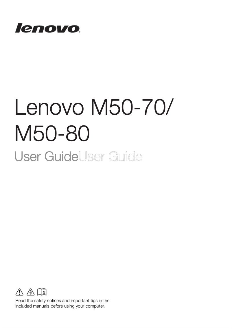 Page n°1 - Manuel utilisateur Lenovo M50-70