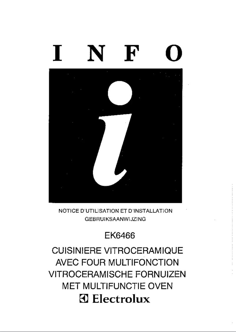 Page 1 de la notice Manuel utilisateur Electrolux EK 6466