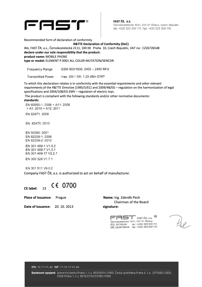 Page n°1 - Manuel utilisateur Sencor Element P001S