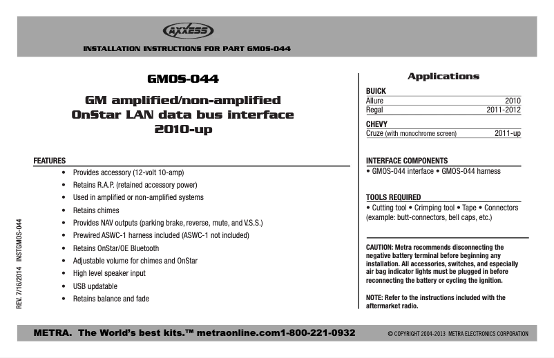 Image de la première page du manuel de l'appareil GMOS-044