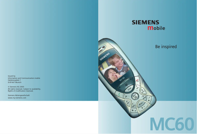 Page 1 de la notice Manuel utilisateur Siemens MC60