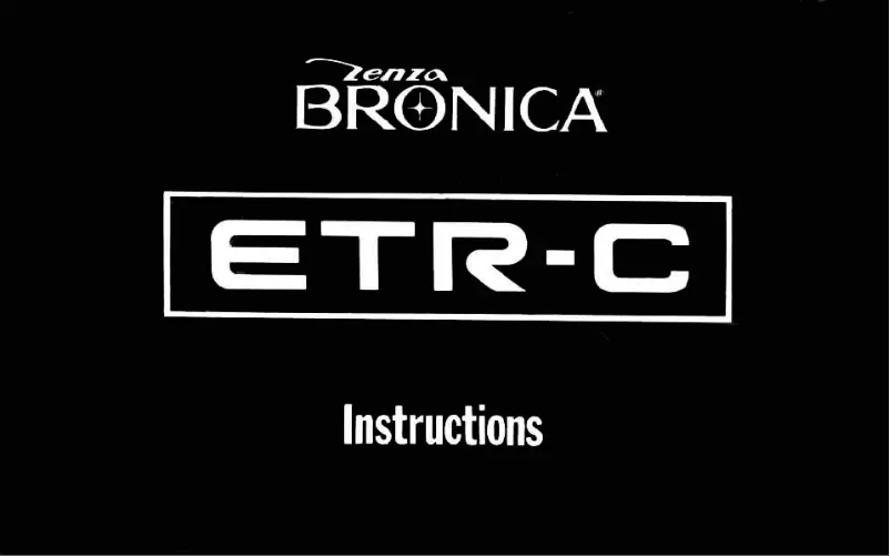 Image de la première page du manuel de l'appareil ETR-C
