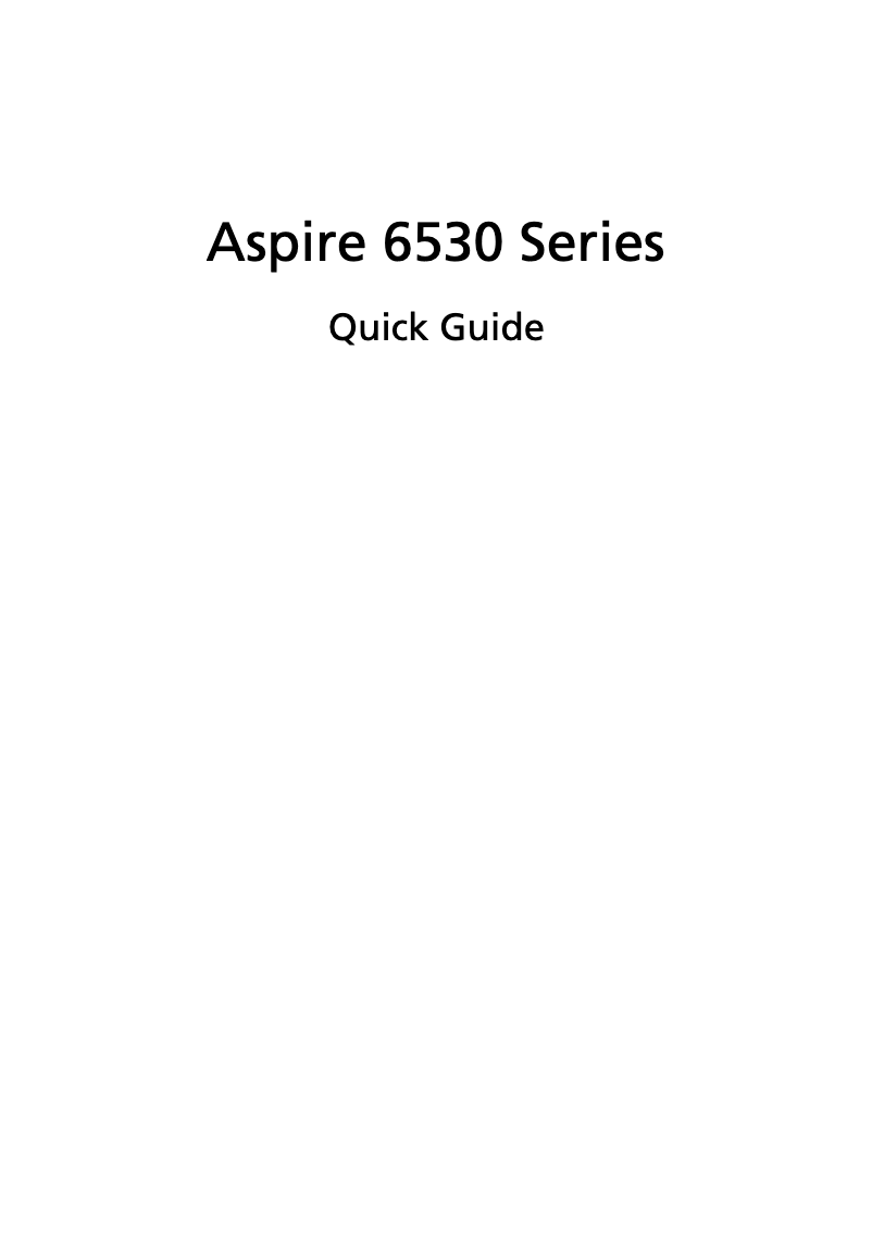 Image de la première page du manuel de l'appareil Aspire 6530