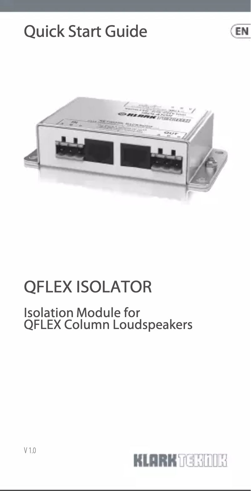 Image de la première page du manuel de l'appareil Qflex Isolator