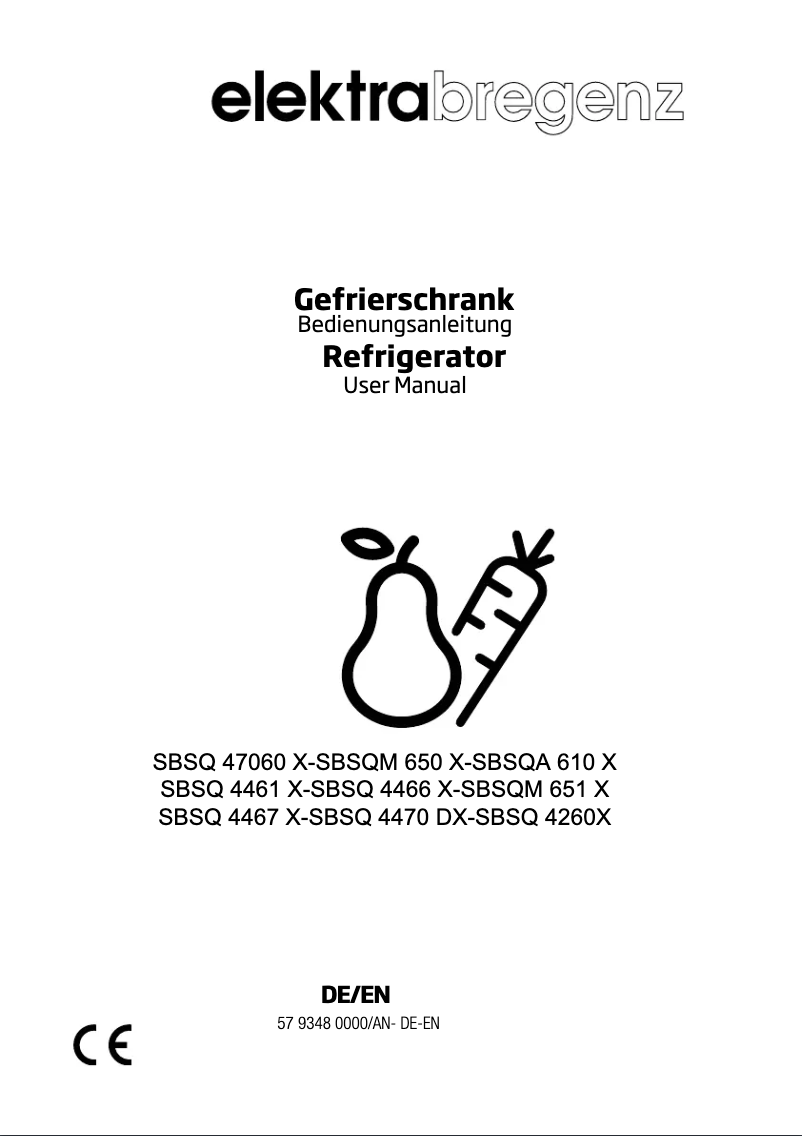 Page 1 de la notice Manuel utilisateur Elektra Bregenz SBSQ 4470 DX