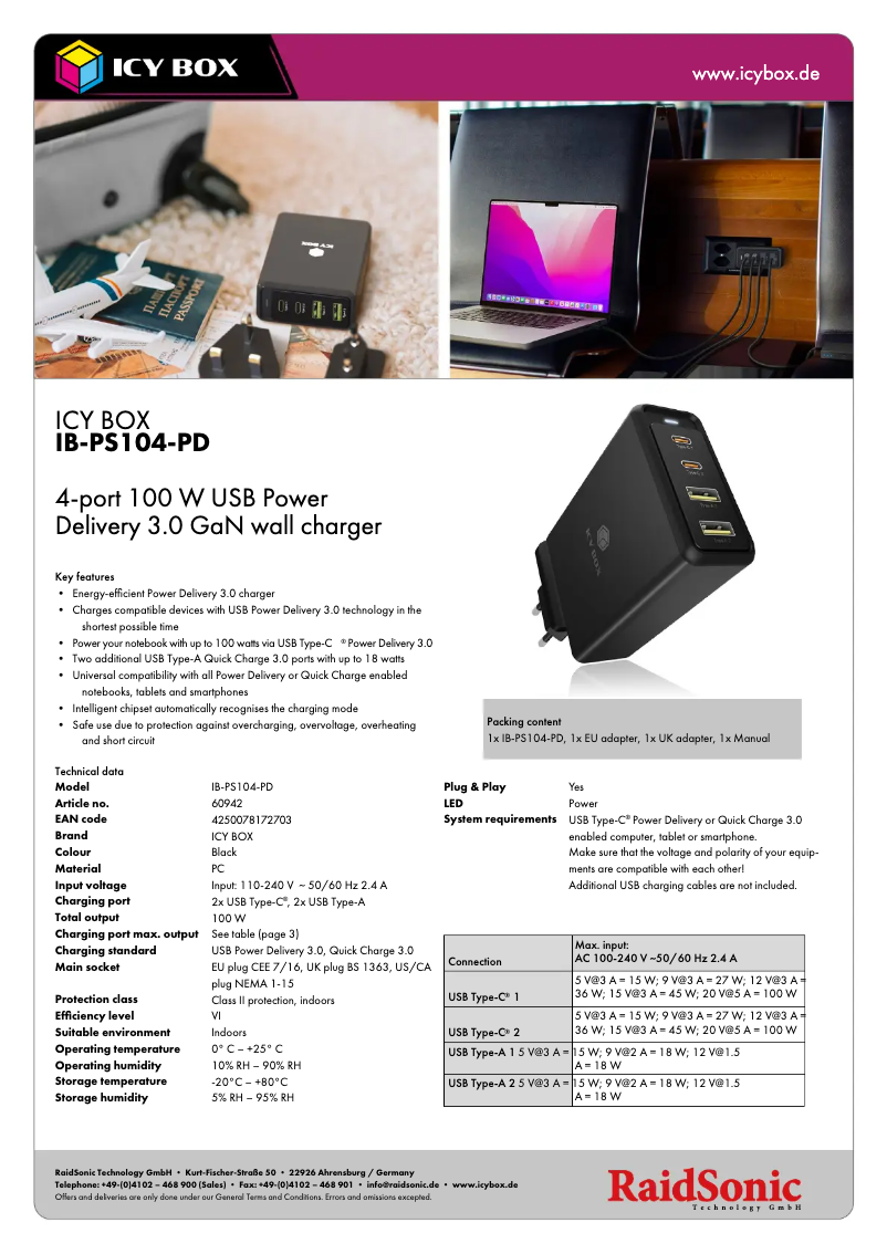Imagen de la primera página del manual del dispositivo IB-PS104-PD