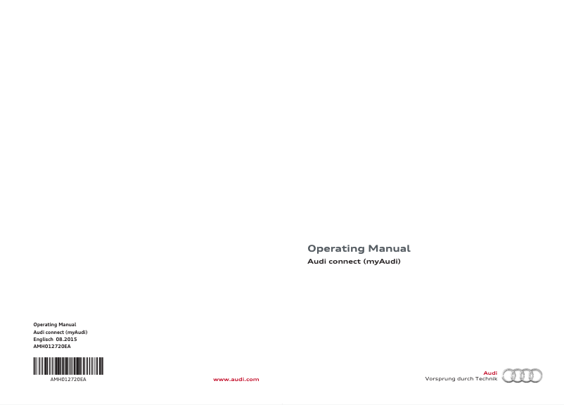 Page 1 de la notice Manuel utilisateur Audi Connect 2015