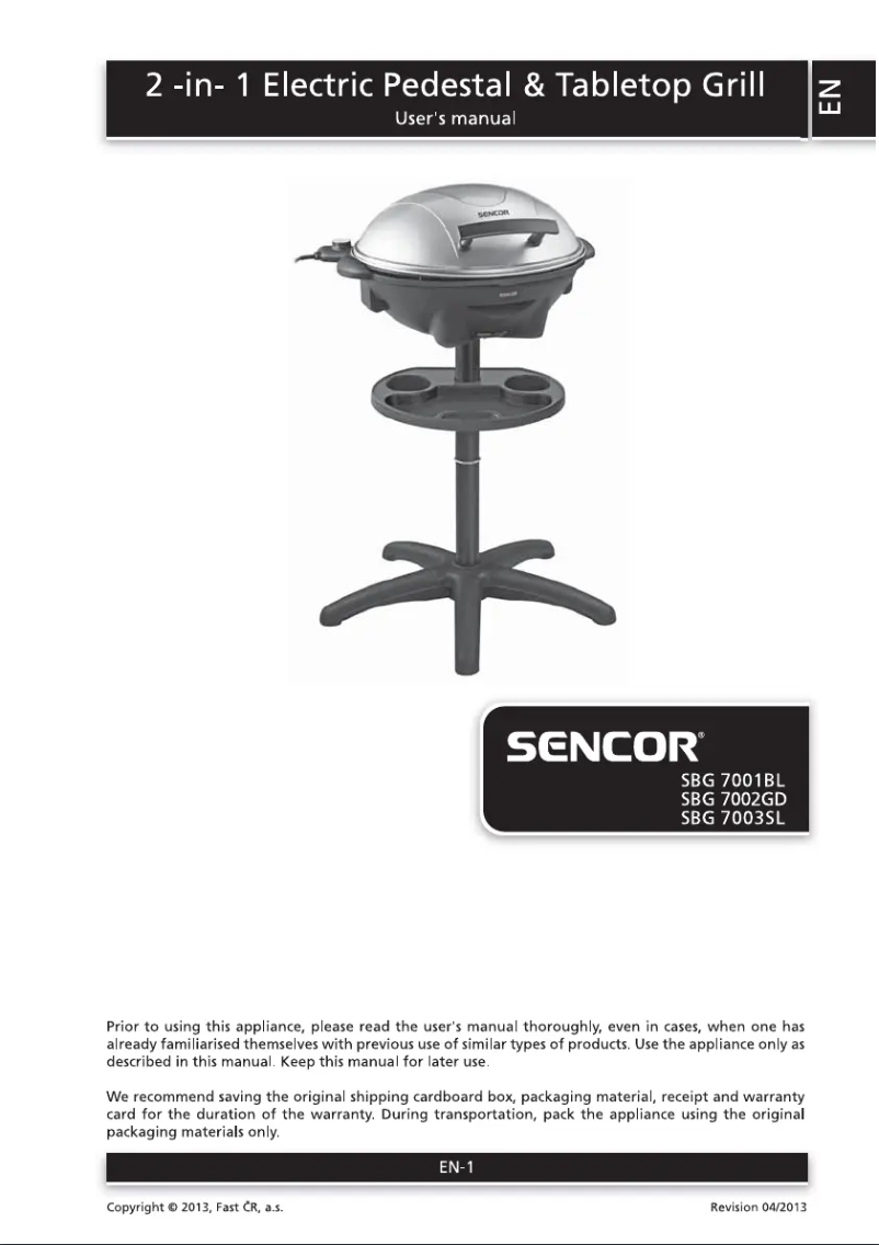 Página 1 del manual Manual de usuario Sencor SBG 7003SL