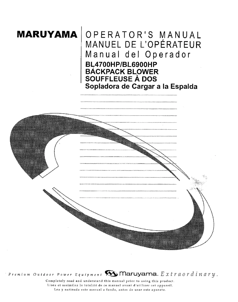 Page 1 de la notice Manuel utilisateur Maruyama BL4700HP