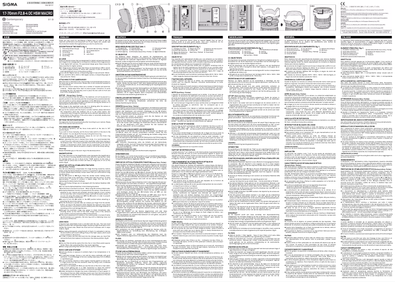 Page 1 de la notice Manuel utilisateur Sigma 17-70mmf2.8-4 DC OS HSM Macro C