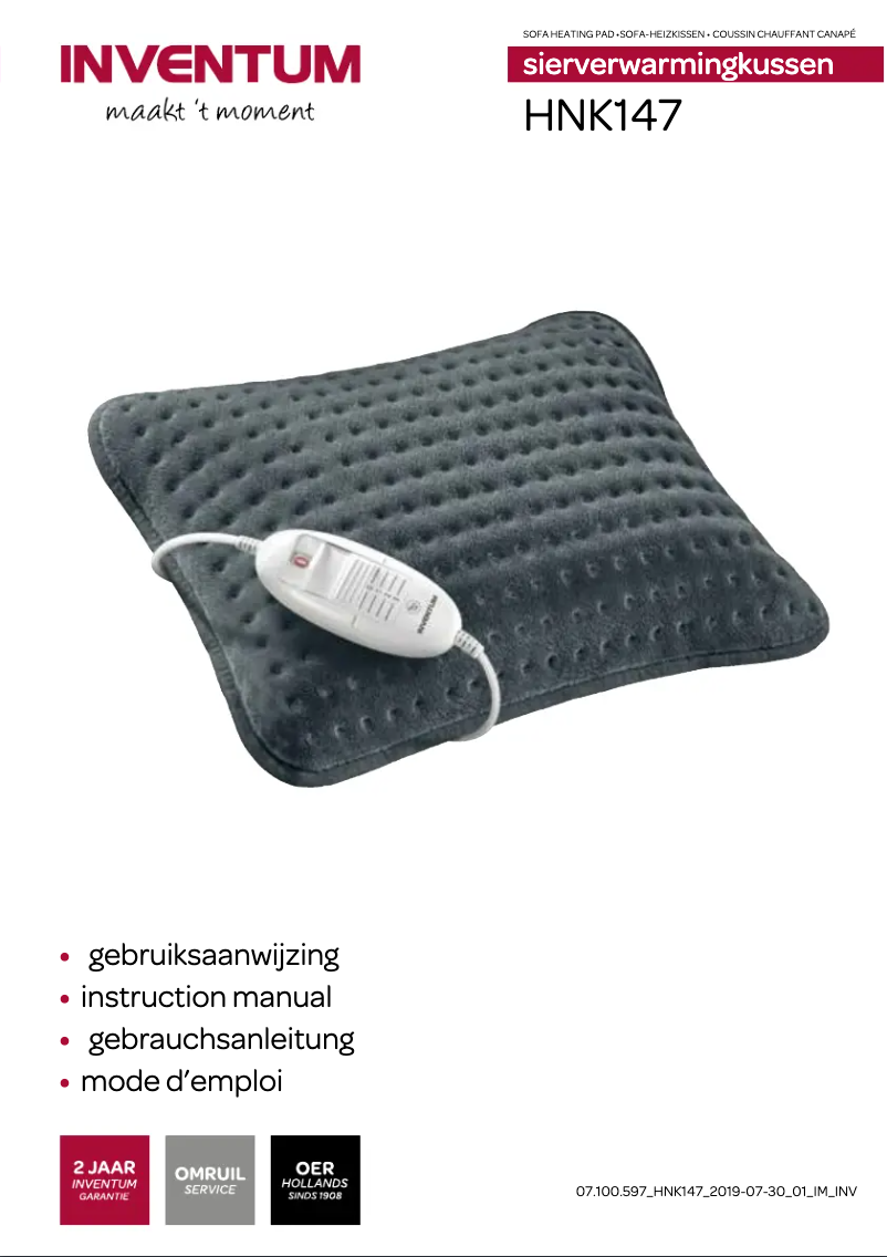 Page 1 de la notice Manuel utilisateur Inventum HNK147