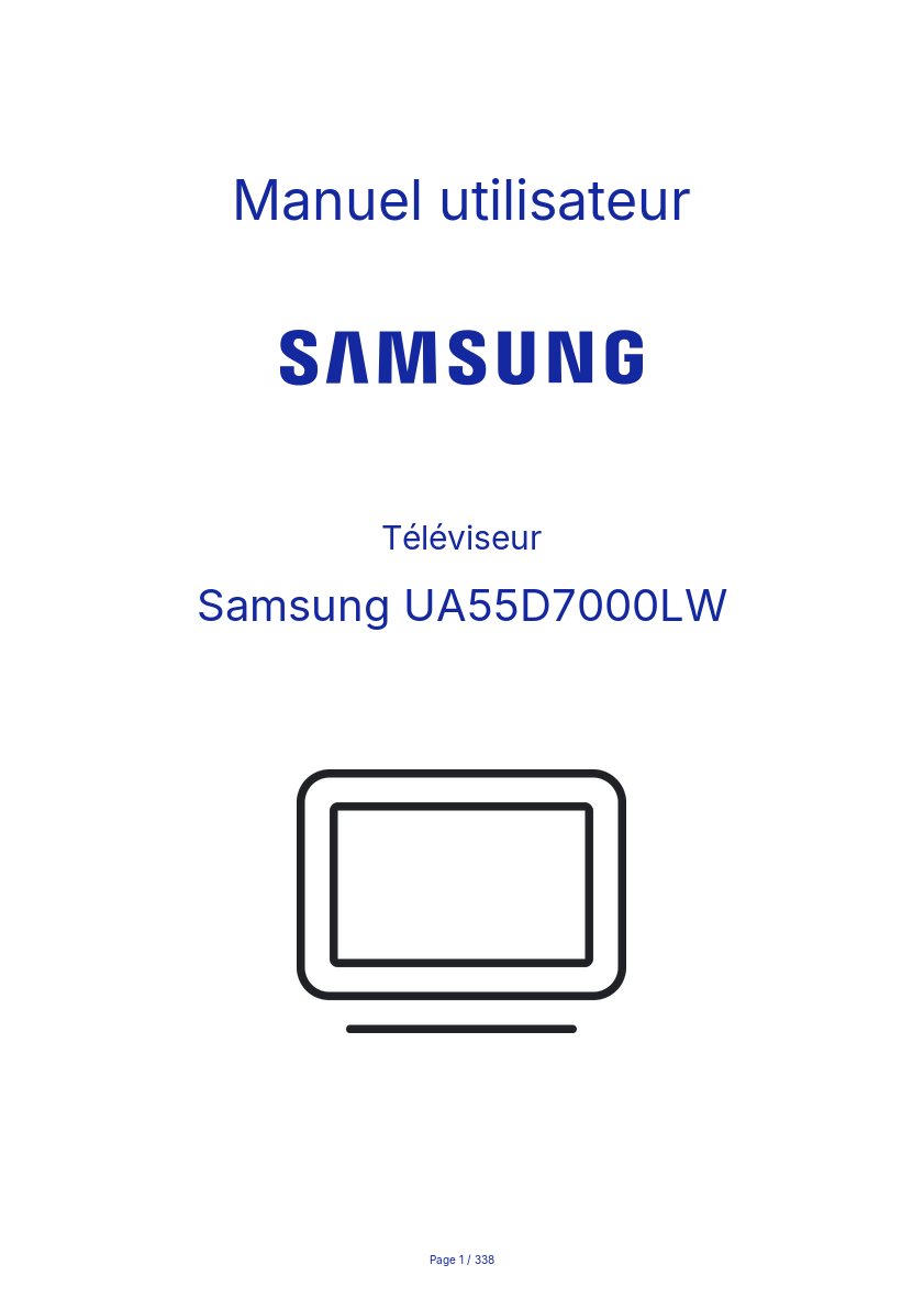 Image de la première page du manuel de l'appareil UA55D7000LW