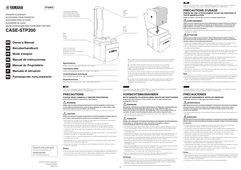 Image de la première page du manuel de l'appareil CASE-STP200