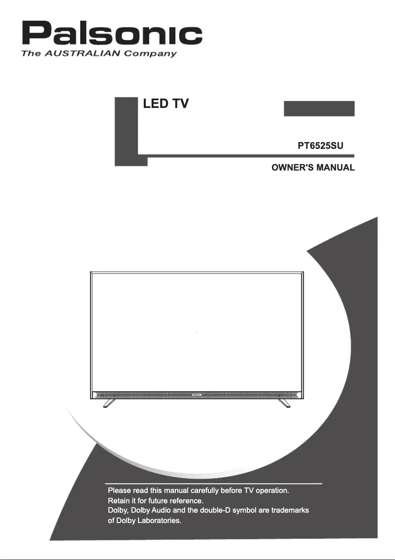 Page n°1 - Manuel utilisateur Palsonic PT6525SU