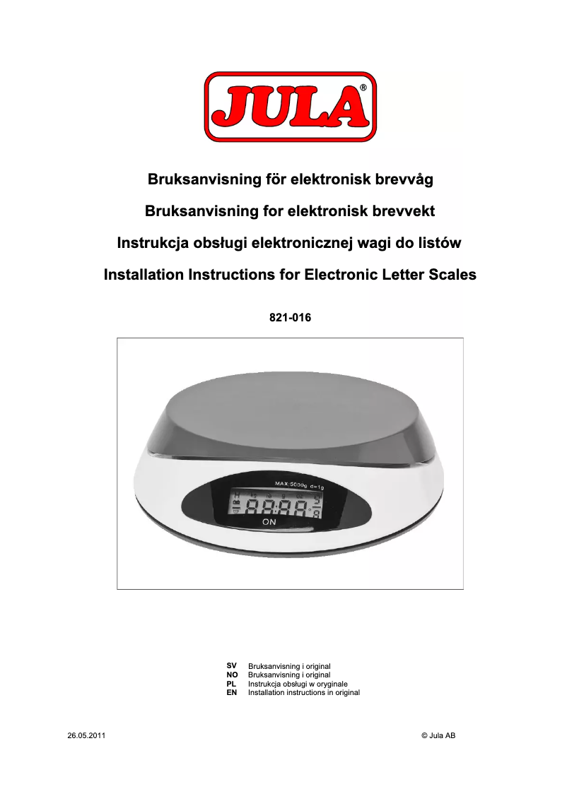 Page 1 de la notice Manuel utilisateur Kayoba 821-016