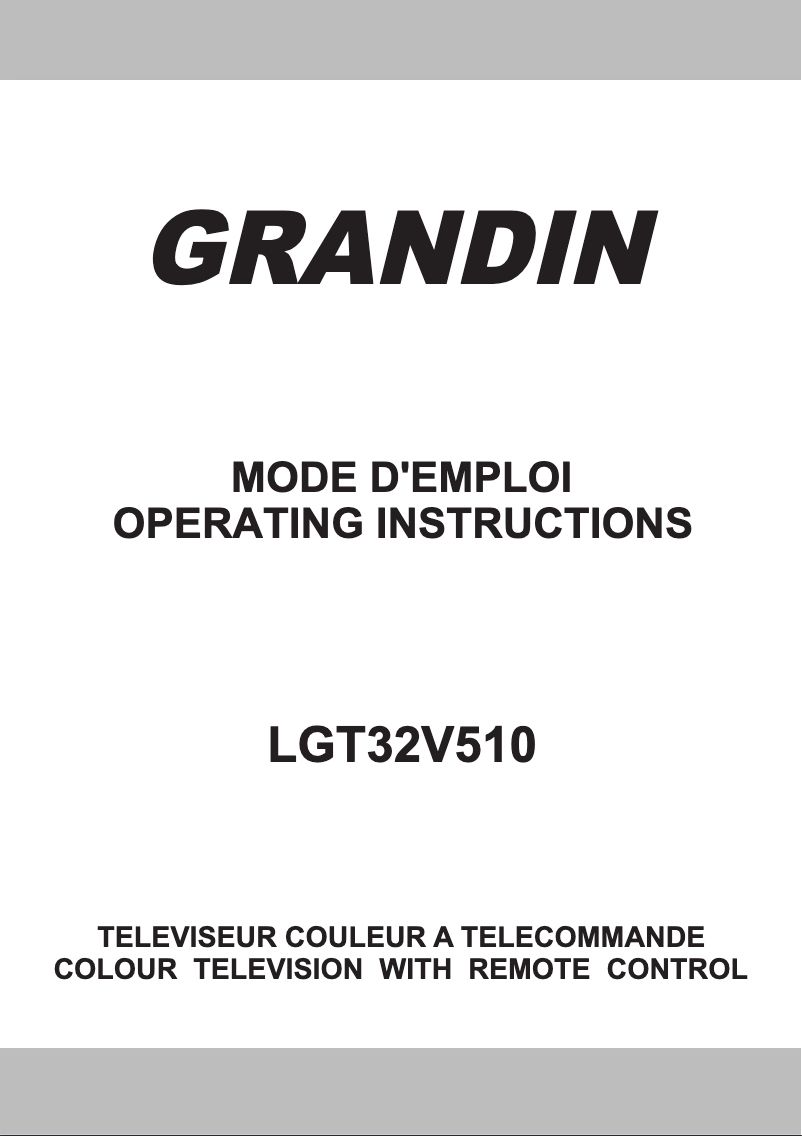 Page 1 de la notice Manuel utilisateur Grandin LGT32V510