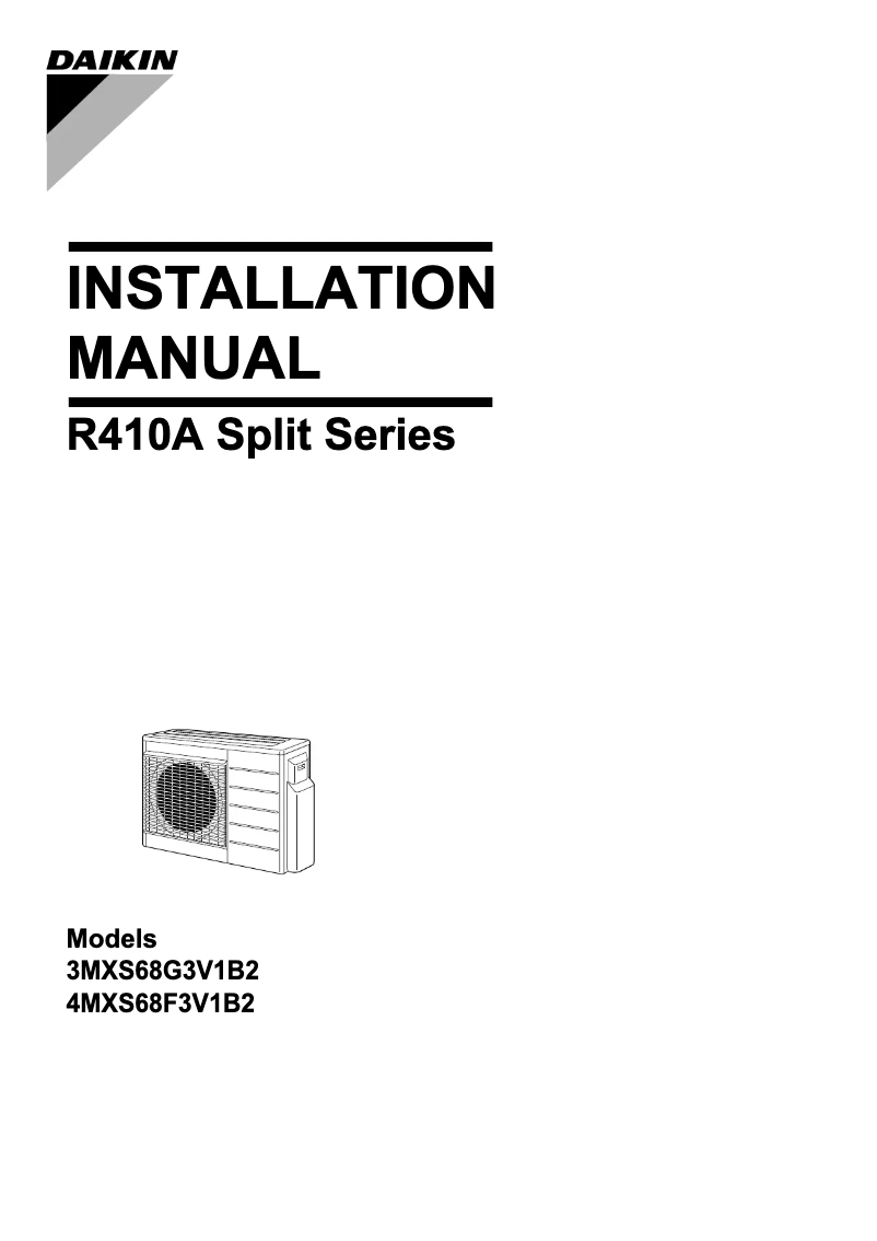 Page 1 de la notice Manuel utilisateur Daikin 3MXS68G3V1B2
