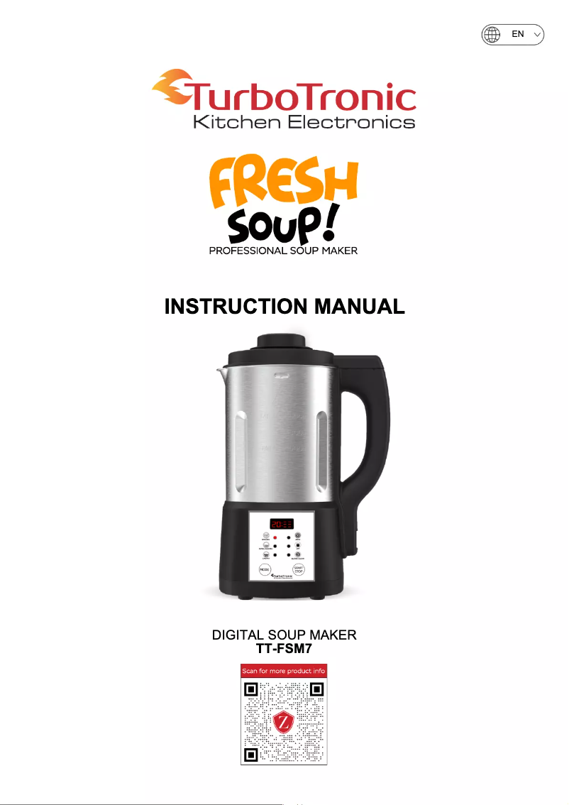 Image de la première page du manuel de l'appareil Fresh Soup TT-FSM7