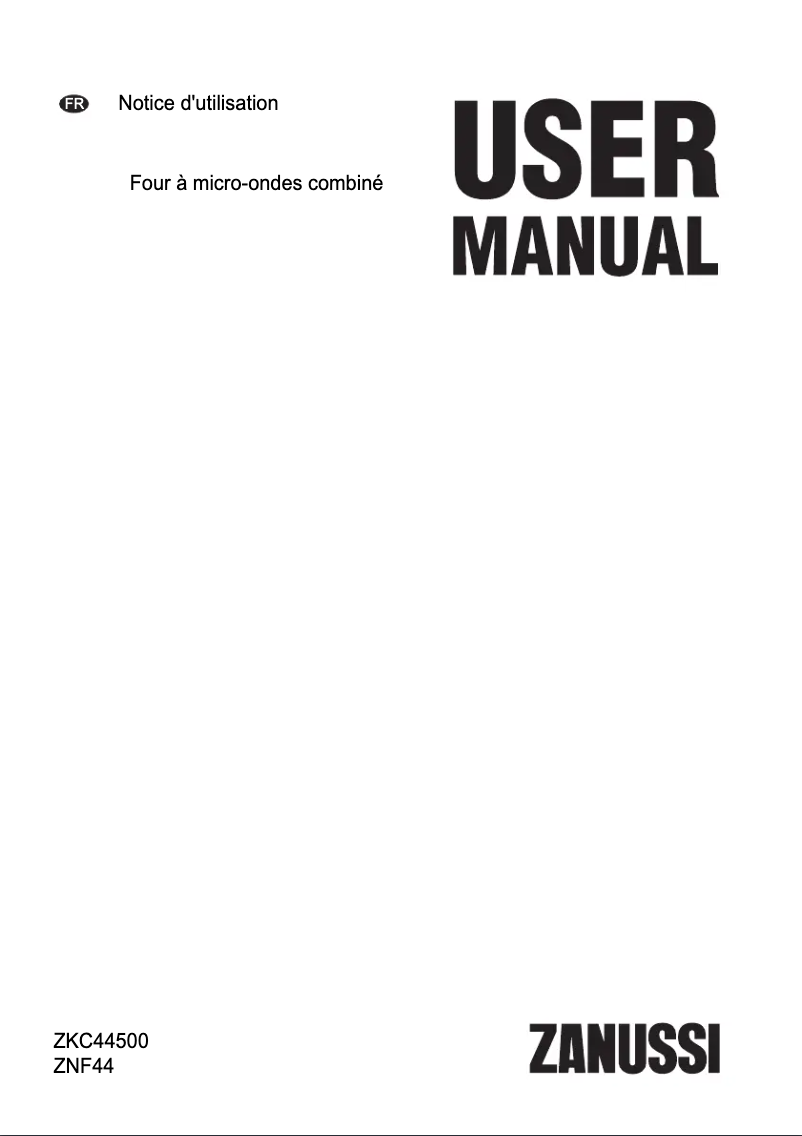 Page n°1 - Manuel utilisateur Zanussi ZNF44