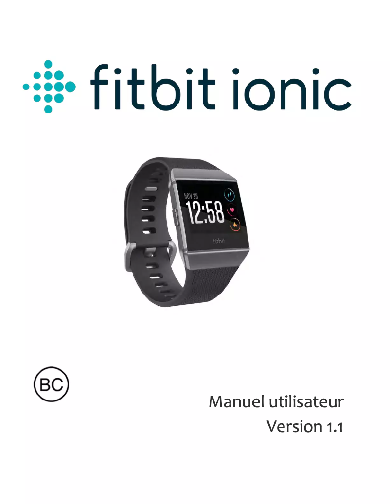 Page 1 de la notice Manuel utilisateur Fitbit IONIC