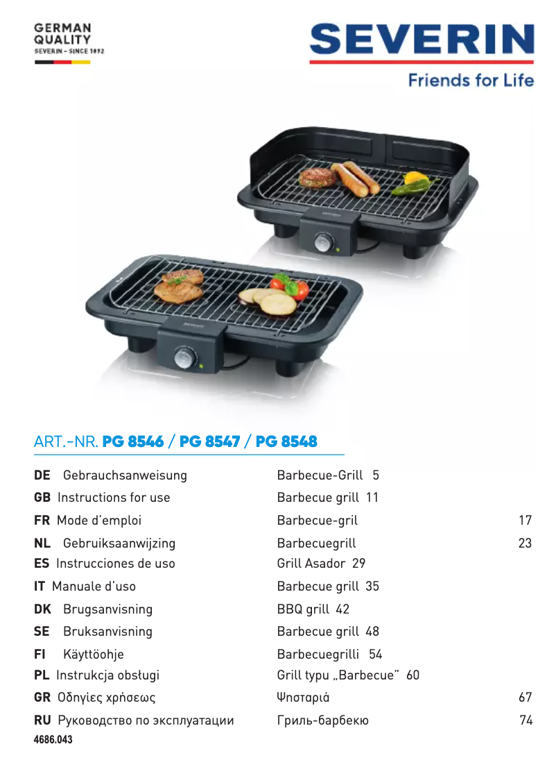 Imagen de la primera página del manual del dispositivo PG 8546