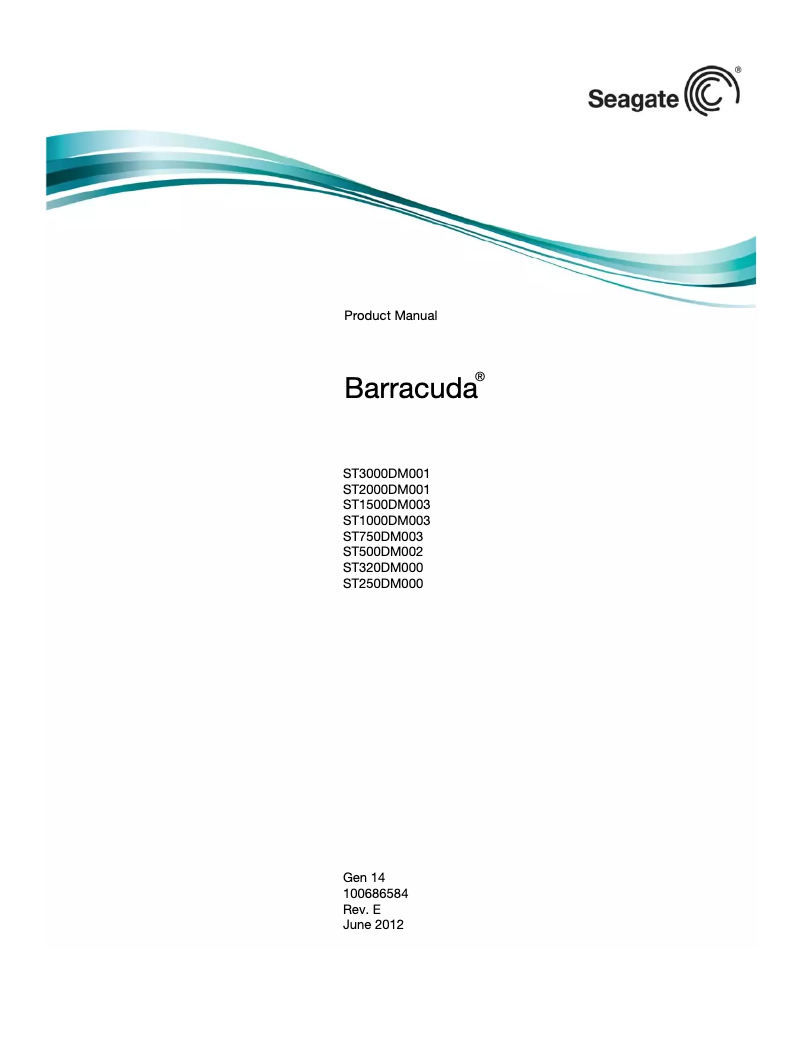 Page 1 de la notice Manuel utilisateur Seagate ST250DM000