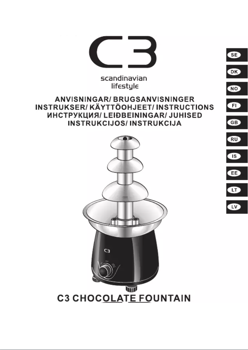 Image de la première page du manuel de l'appareil Chocolate Fountain