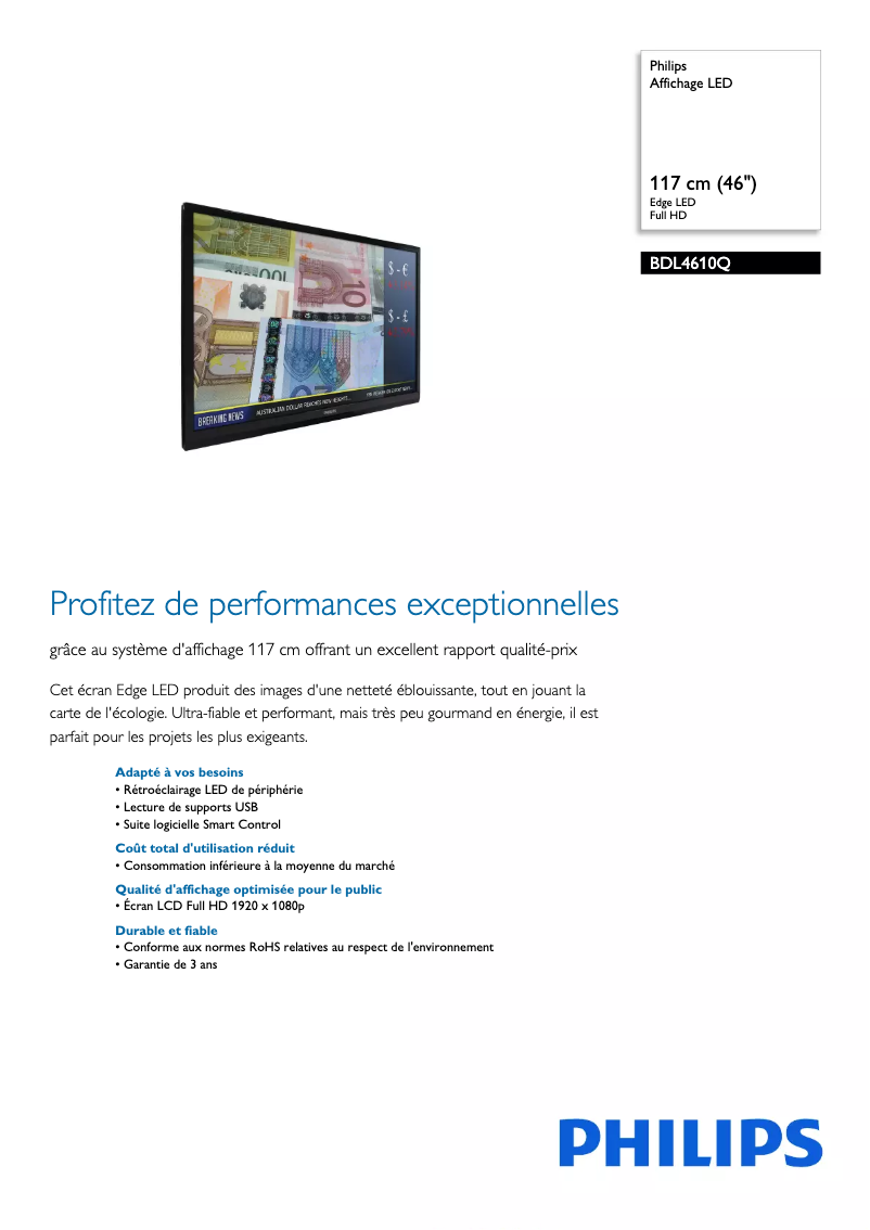 Image de la première page du manuel de l'appareil BDL4610Q