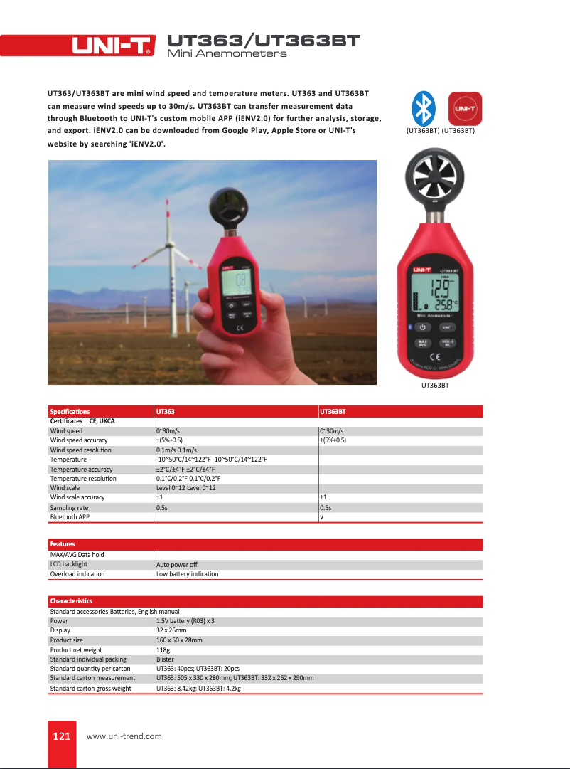 Página 1 del manual Manual de usuario Uni-T UT363BT