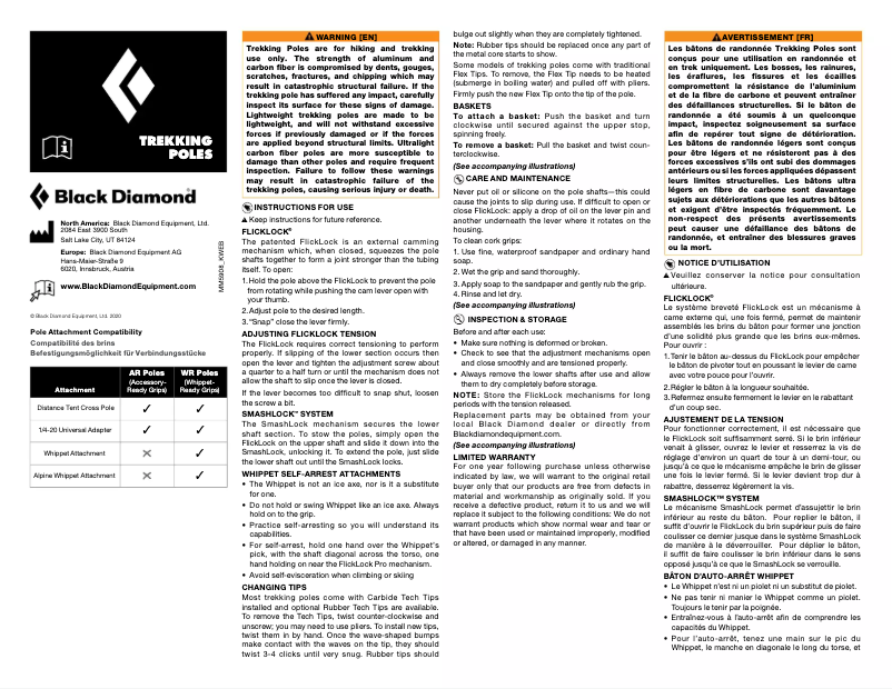 Page 1 de la notice Manuel utilisateur Black Diamond Alpine
