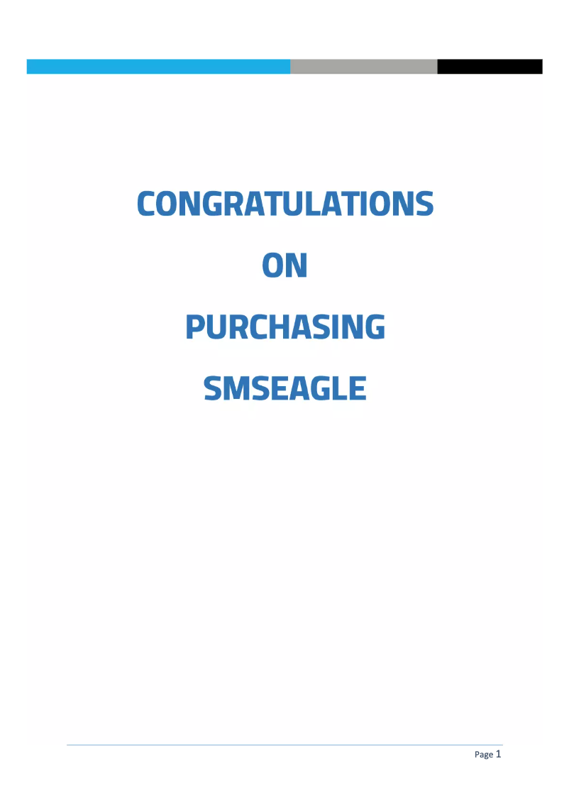 Page 1 de la notice Manuel utilisateur SMSEagle NXS-9750 3G