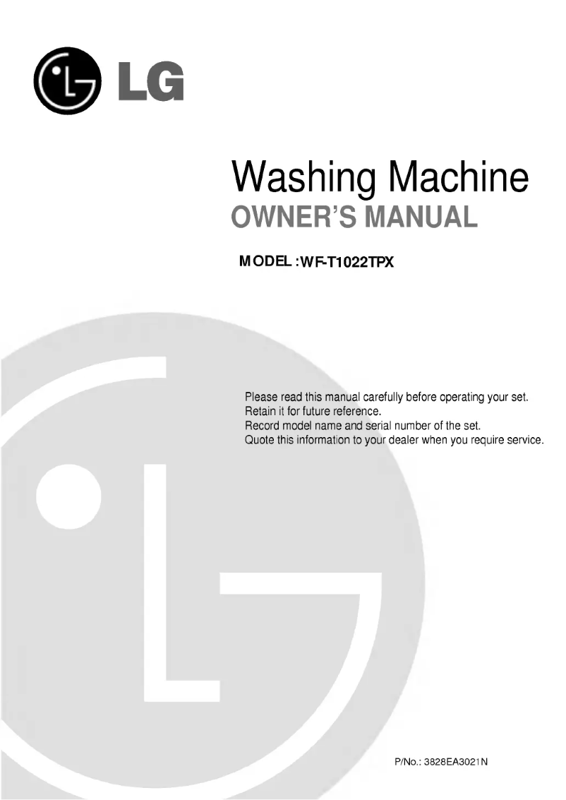 Page n°1 - Manuel utilisateur LG WF-T1022TPX
