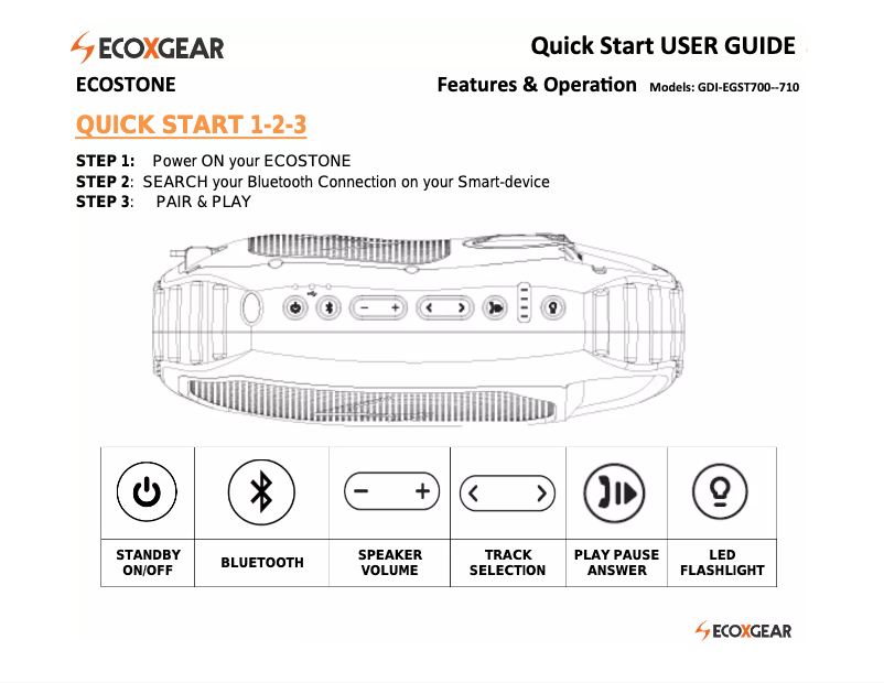 Page 1 de la notice Manuel utilisateur Grace Digital Audio ECOSTONE