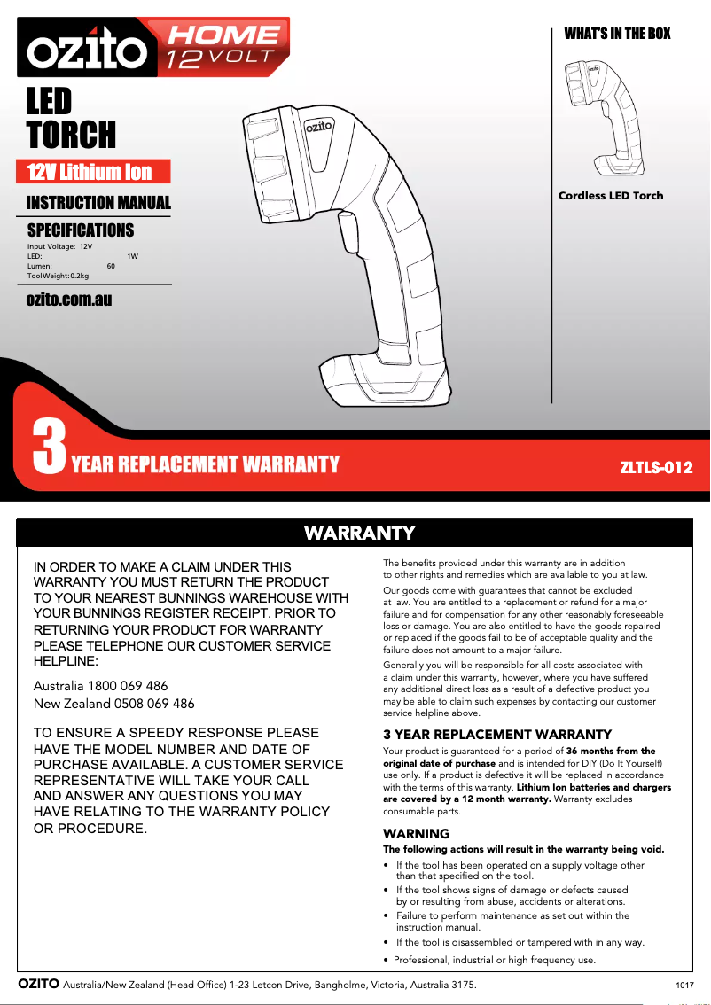 Image de la première page du manuel de l'appareil ZLTLS-012