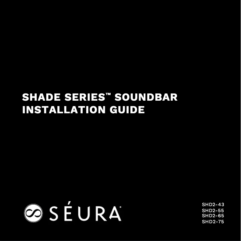 Page n°1 - Guide d'installation Seura Shade SHD2-75