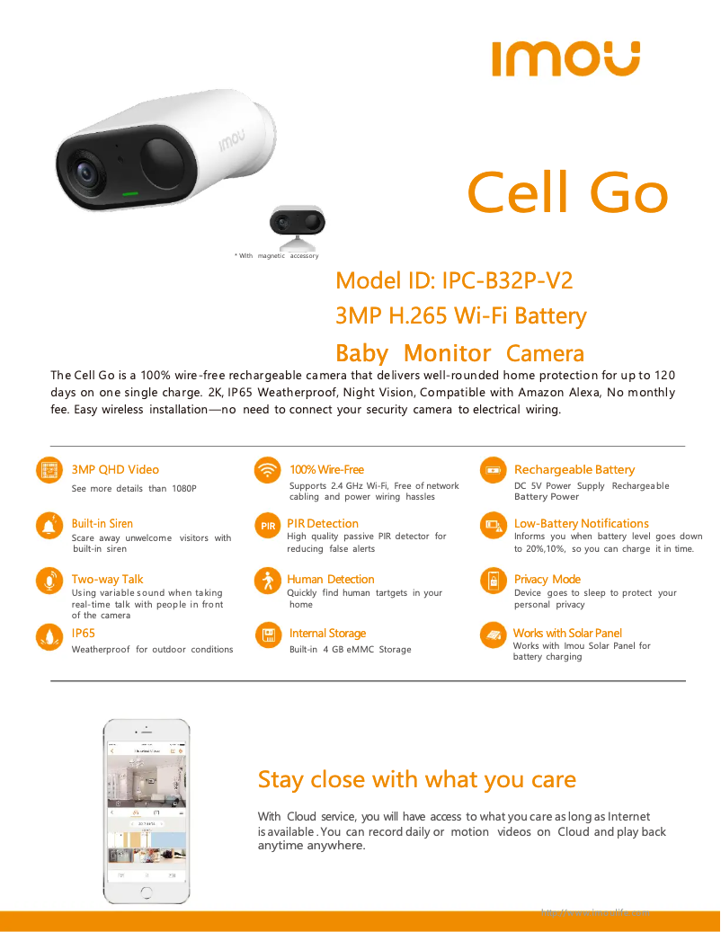 Page 1 de la notice Manuel utilisateur Imou Cell Go