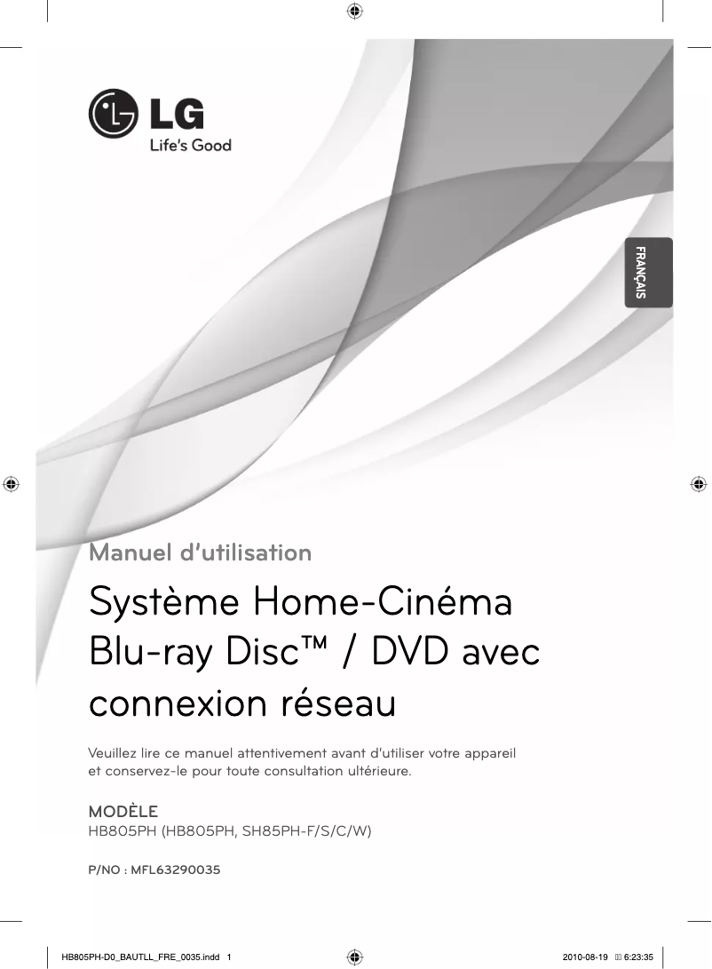 Página 1 del manual Manual de usuario LG HB805PH