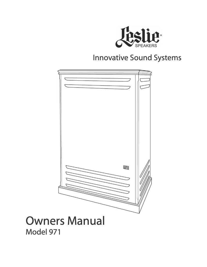 Page n°1 - Manuel utilisateur Hammond Leslie 971