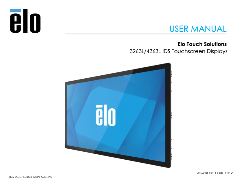 Page n°1 - Manuel utilisateur Elo 4363L